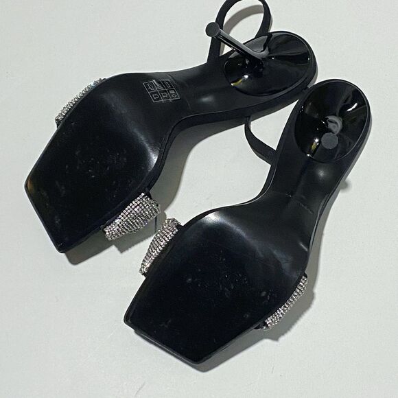 Alexander Wang Julie Scrunchie Embellished Slingback High Heel Sandals size 38 - Picture 14 of 16